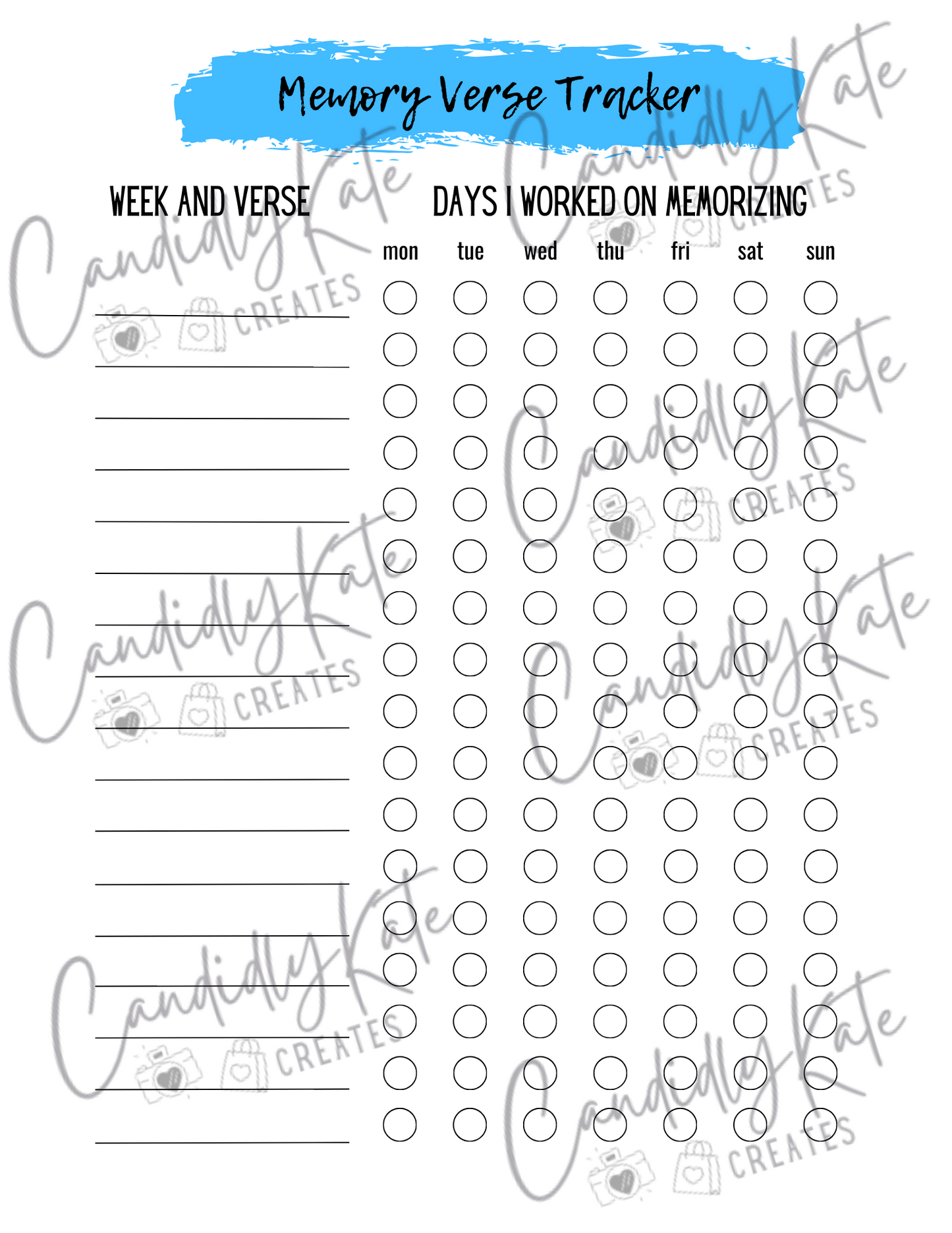 Digital Download: My Bible Memory Verse Digital Workbook