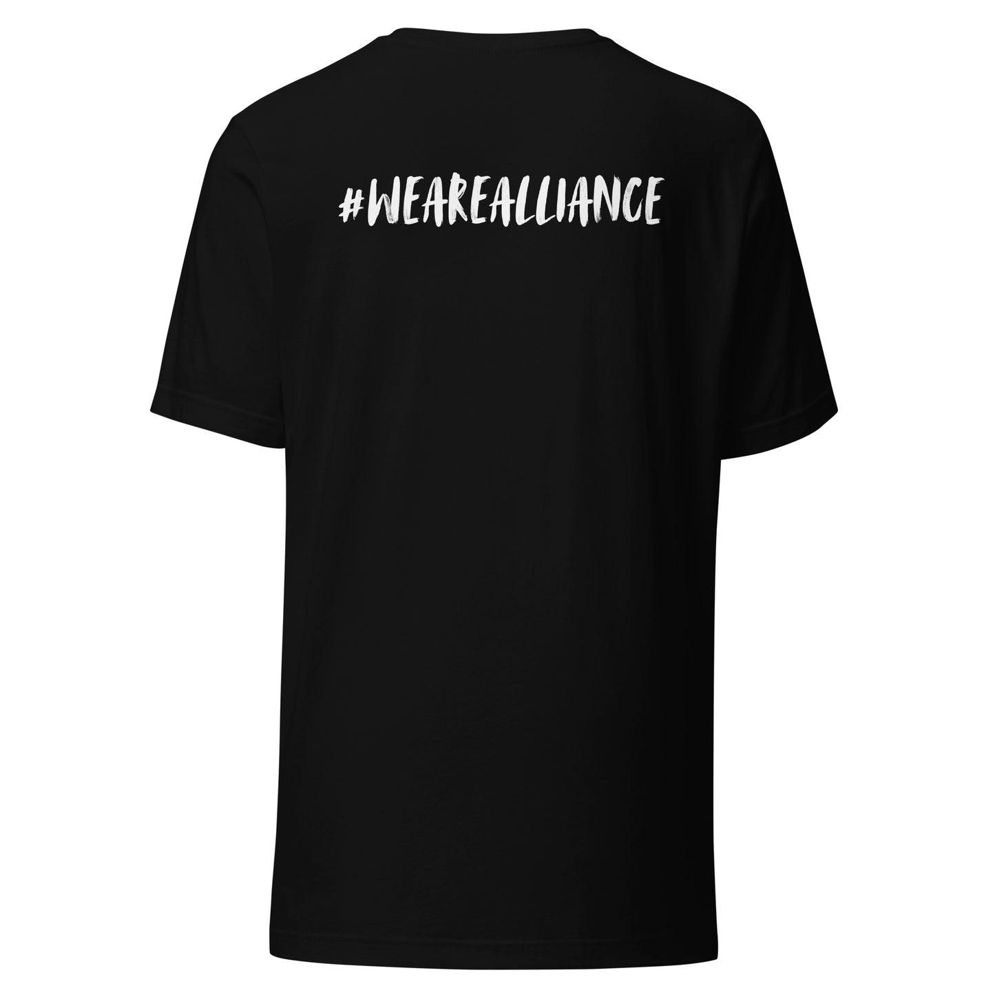 Alliance Logo - Multiple Color Options Bella + Canvas Unisex t-shirt - Front and Back Design