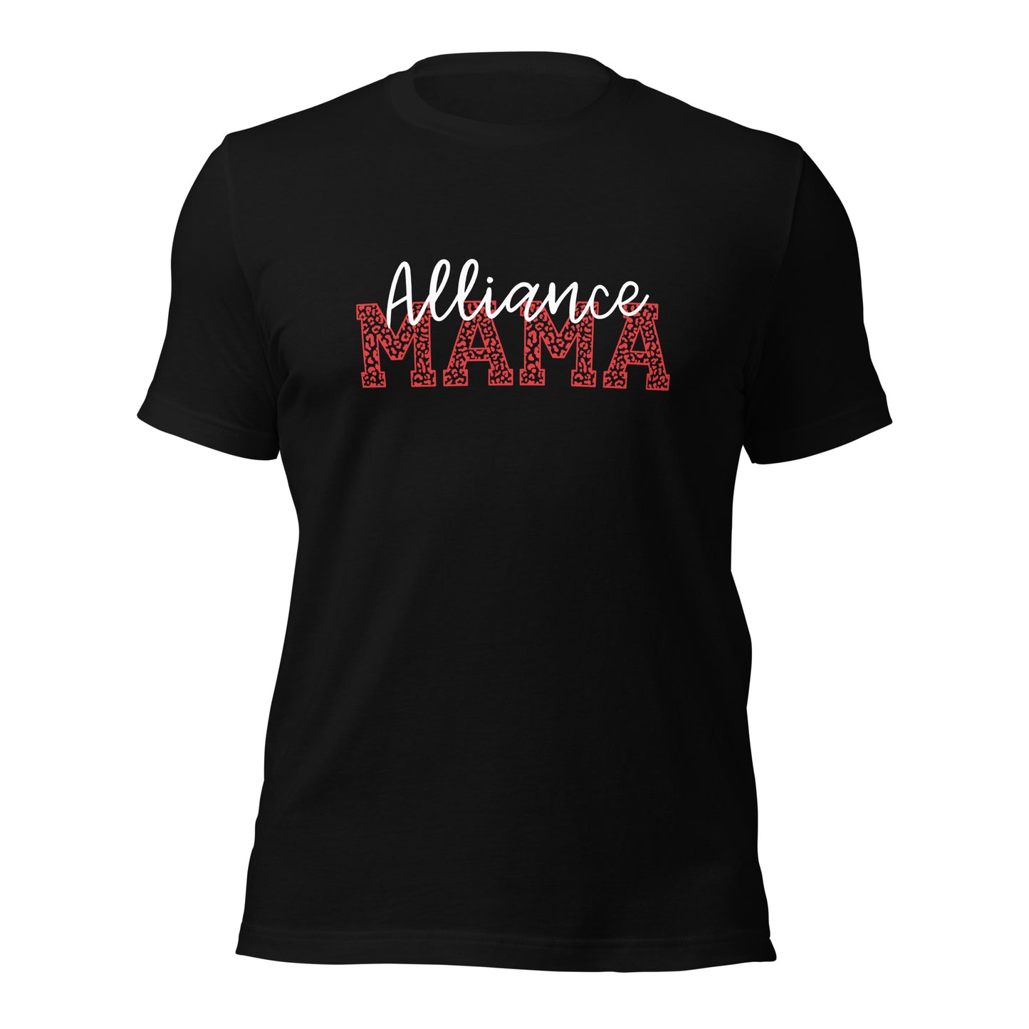 Alliance Mama - White/Red Lettering Bella + Canvas Unisex t-shirt - Front and Back Design
