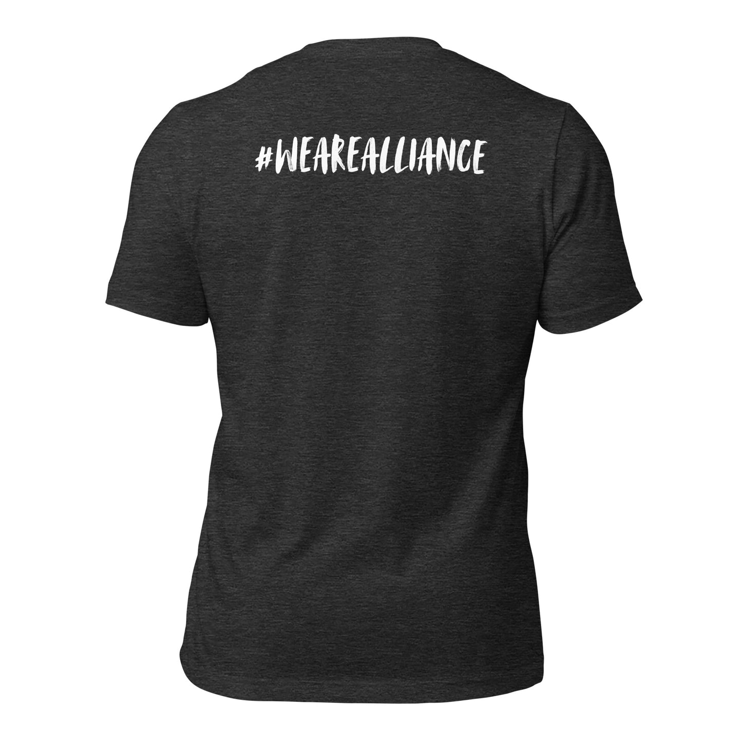 Alliance Mama - White/Red Lettering Bella + Canvas Unisex t-shirt - Front and Back Design
