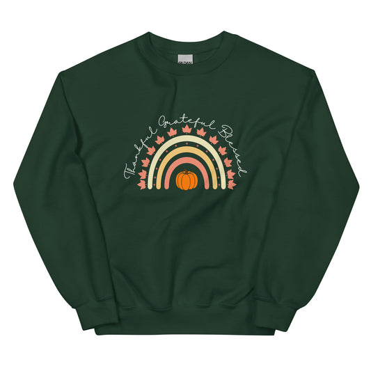 Thankful Grateful Blessed Crewneck Sweatshirt - Unisex - Various Colors