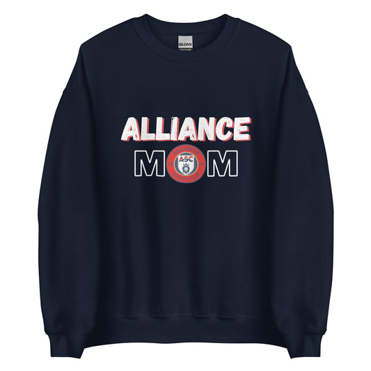 Alliance Mom Navy Crewneck Sweatshirt - Unisex, Gildan, Front and Back Design