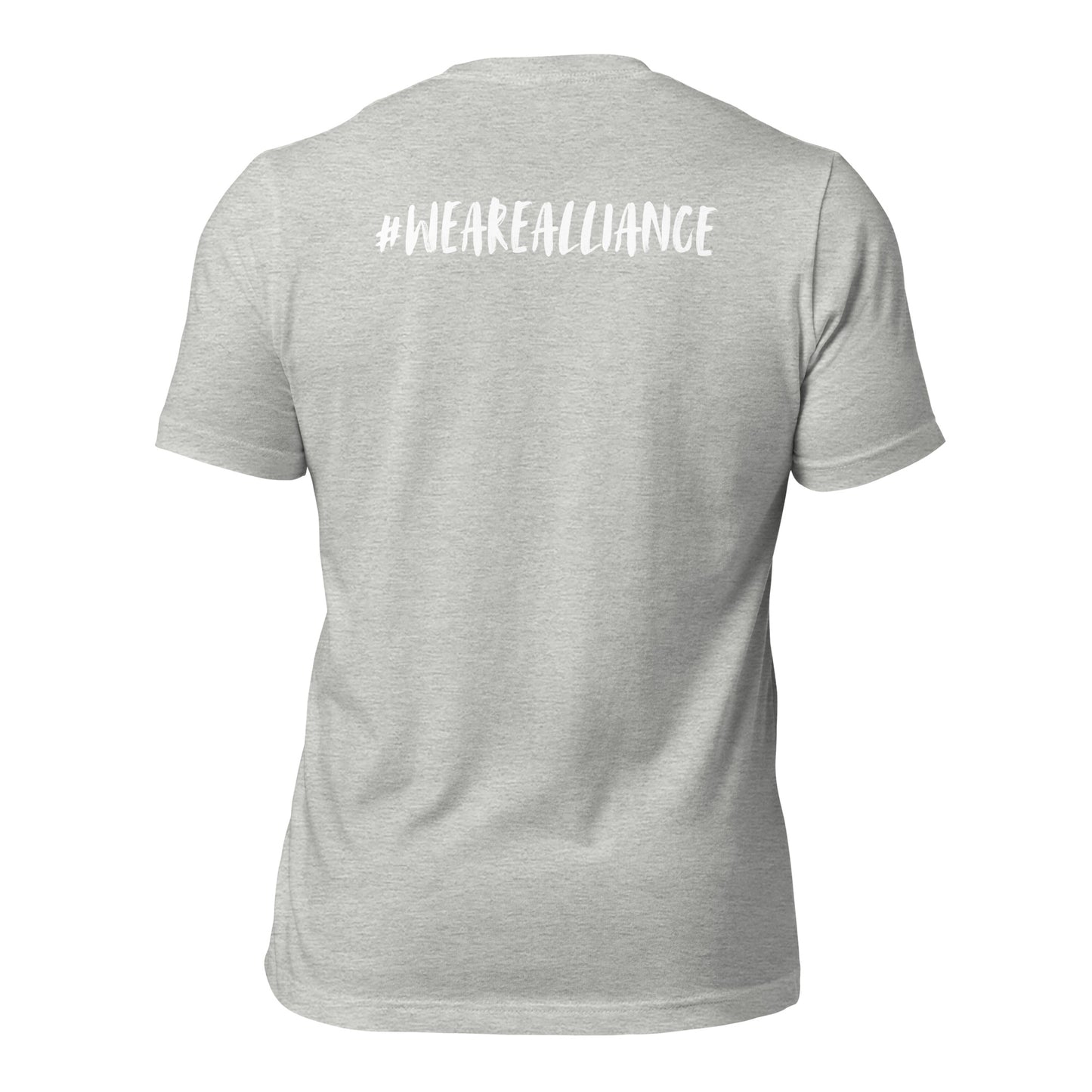 Alliance Mama - White/Red Lettering Bella + Canvas Unisex t-shirt - Front and Back Design