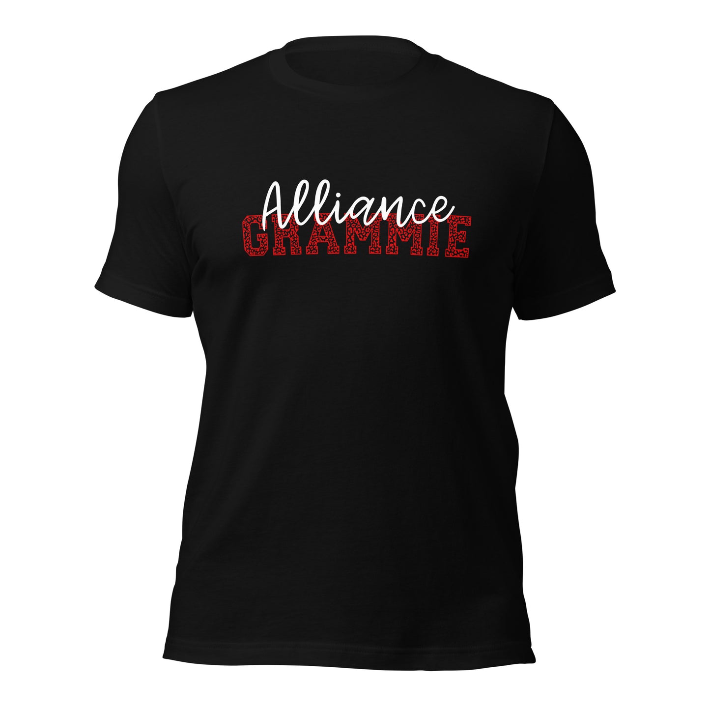 Alliance Grammie - White/Red Lettering Bella + Canvas Unisex t-shirt - Front and Back Design