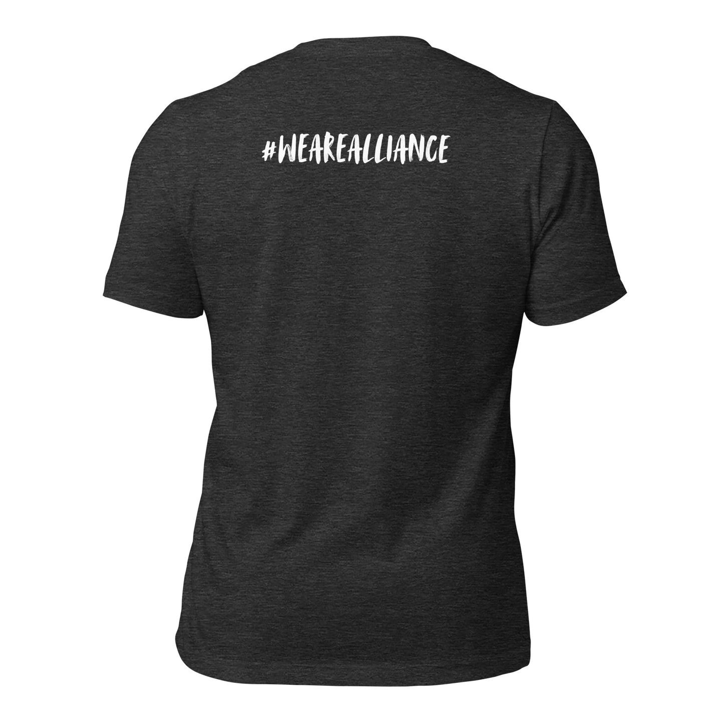 Alliance Nana - White/Red Lettering Bella + Canvas Unisex t-shirt - Front and Back Design