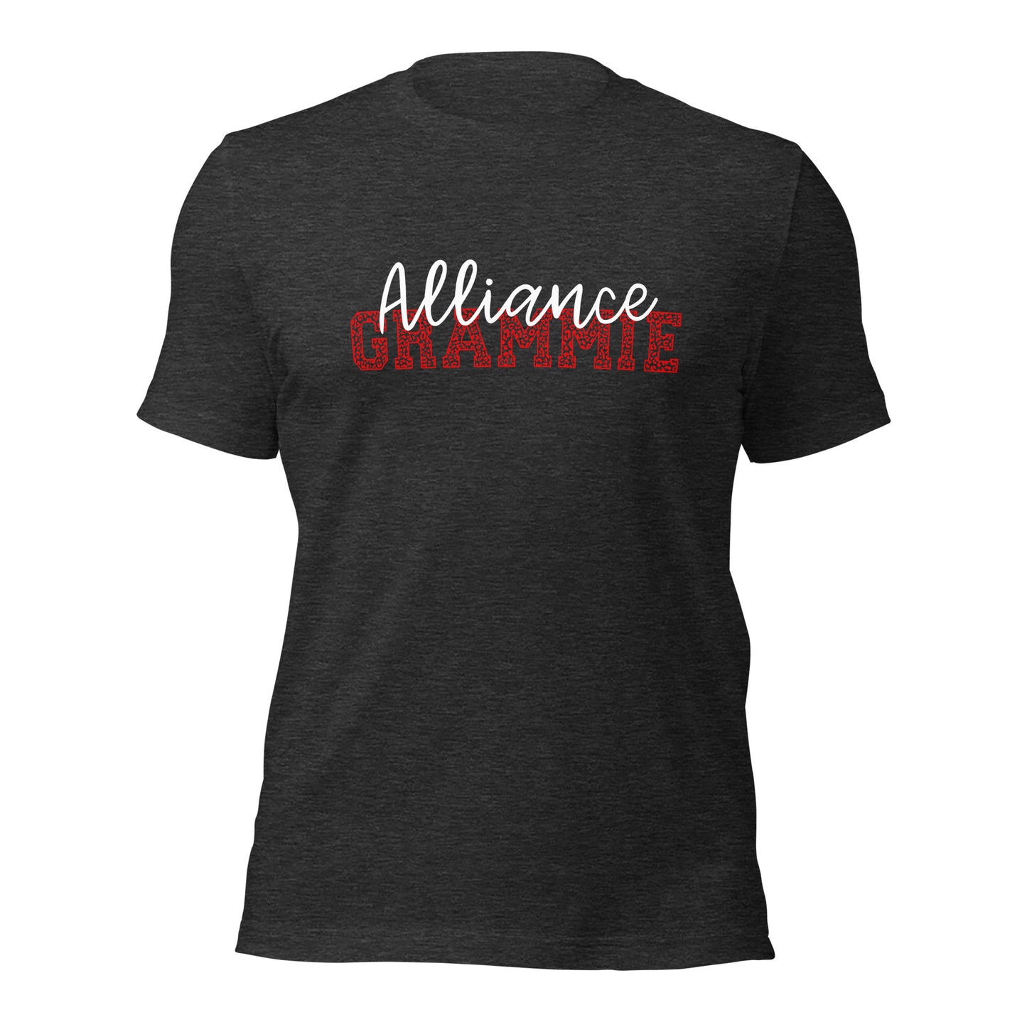 Alliance Grammie - White/Red Lettering Bella + Canvas Unisex t-shirt - Front and Back Design