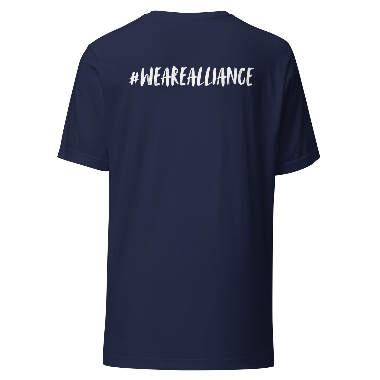 Alliance Logo - Multiple Color Options Bella + Canvas Unisex t-shirt - Front and Back Design