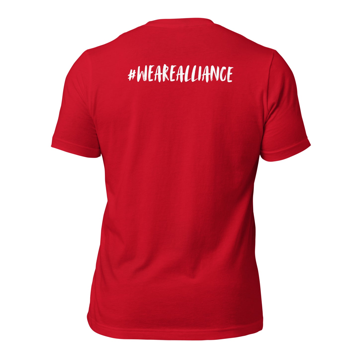 Alliance Mama Navy/White Lettering - Bella + Canvas Unisex t-shirt - Front and Back Design