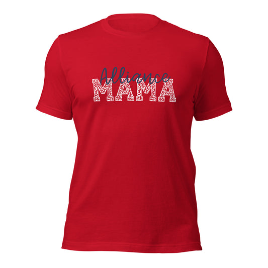 Alliance Mama Navy/White Lettering - Bella + Canvas Unisex t-shirt - Front and Back Design